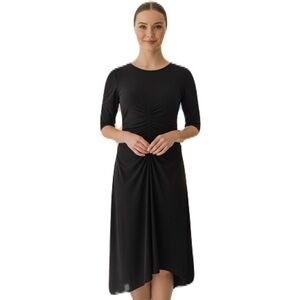 Topshop Asymmetric Hem Draped Black Dress